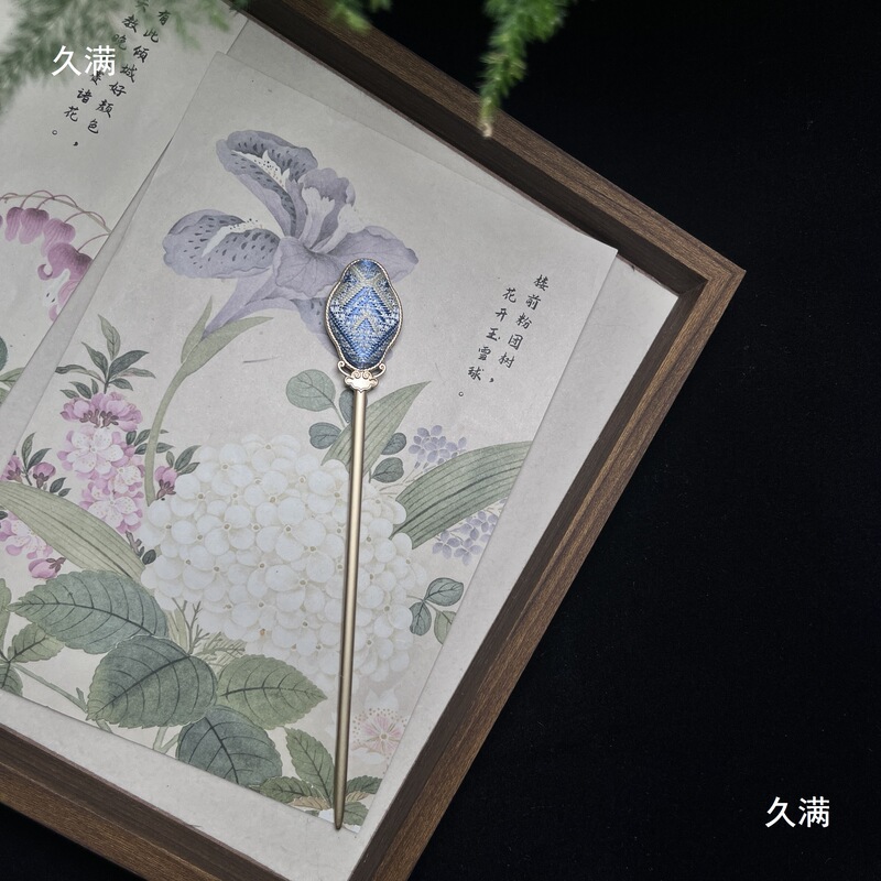 广西壮锦饰品手工制作新中式发饰发夹|undefined
