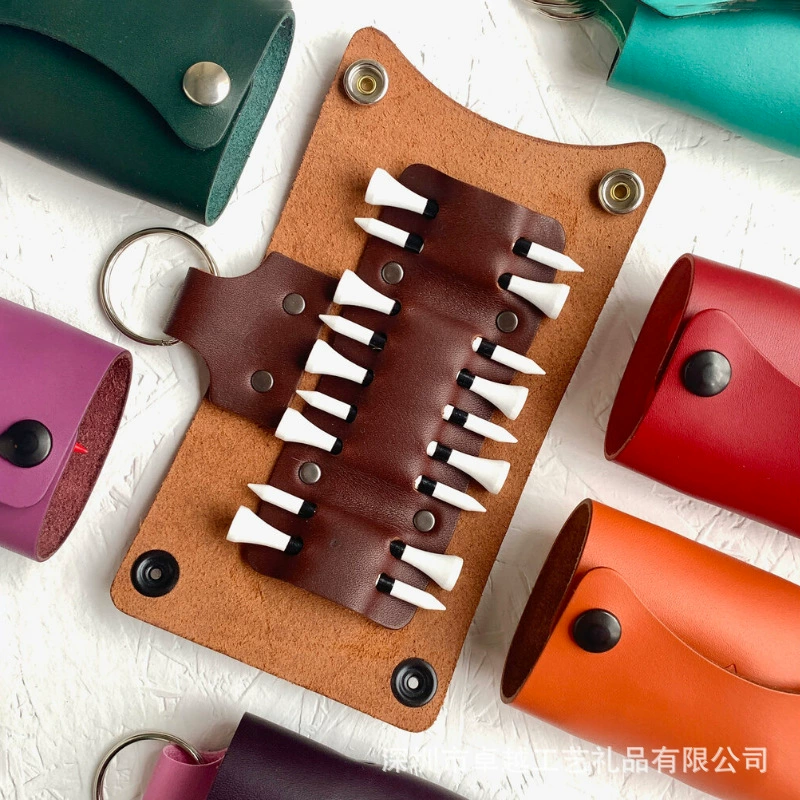Amazon чехол для хранения ногтей мяч для гольфа подвесной на пояс из искусственной кожи многофункциональный чехол для сиденья мяч для гольфа кожаный чехол Деревянный чехол для ногтей TEE кожаный чехол
