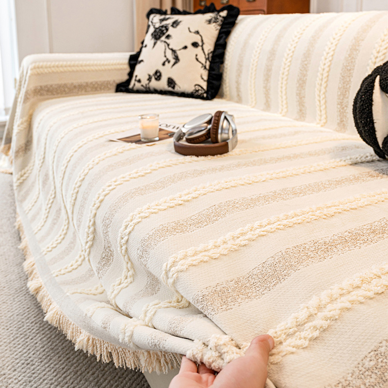 French cream style four seasons chenille sofa towel cover cloth 2025 new non-slip a whole universal full cover cover cover