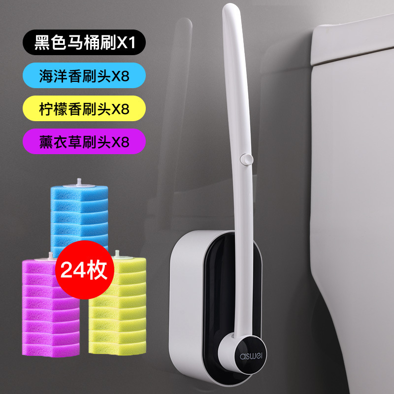 デッドコーナーのない使い捨てトイレブラシ、家庭用トイレのセルフクリーニング、浴室の壁掛けセット、アーティファクト交換ヘッド|undefined