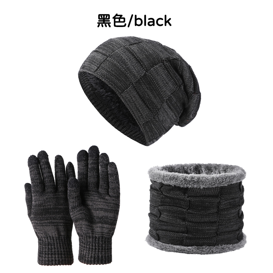 Wholesale Plus Velvet Thick Hat Neck Gloves Three-piece Set