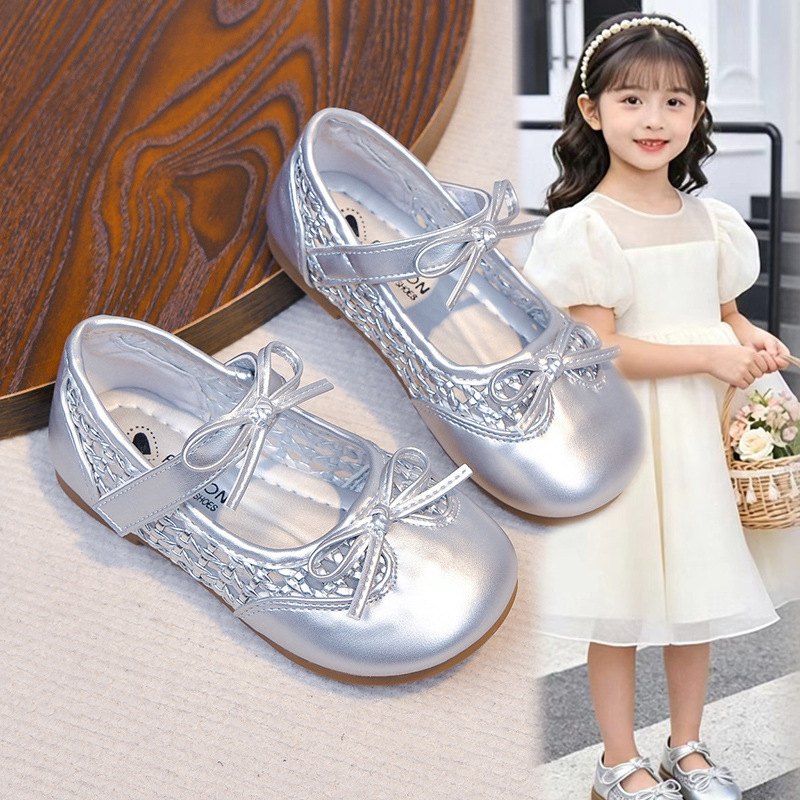 2026 primavera y verano nuevo bebé hueco zapatos transpirables para niños tejiendo zapatos de cuero Mary Jane image 4