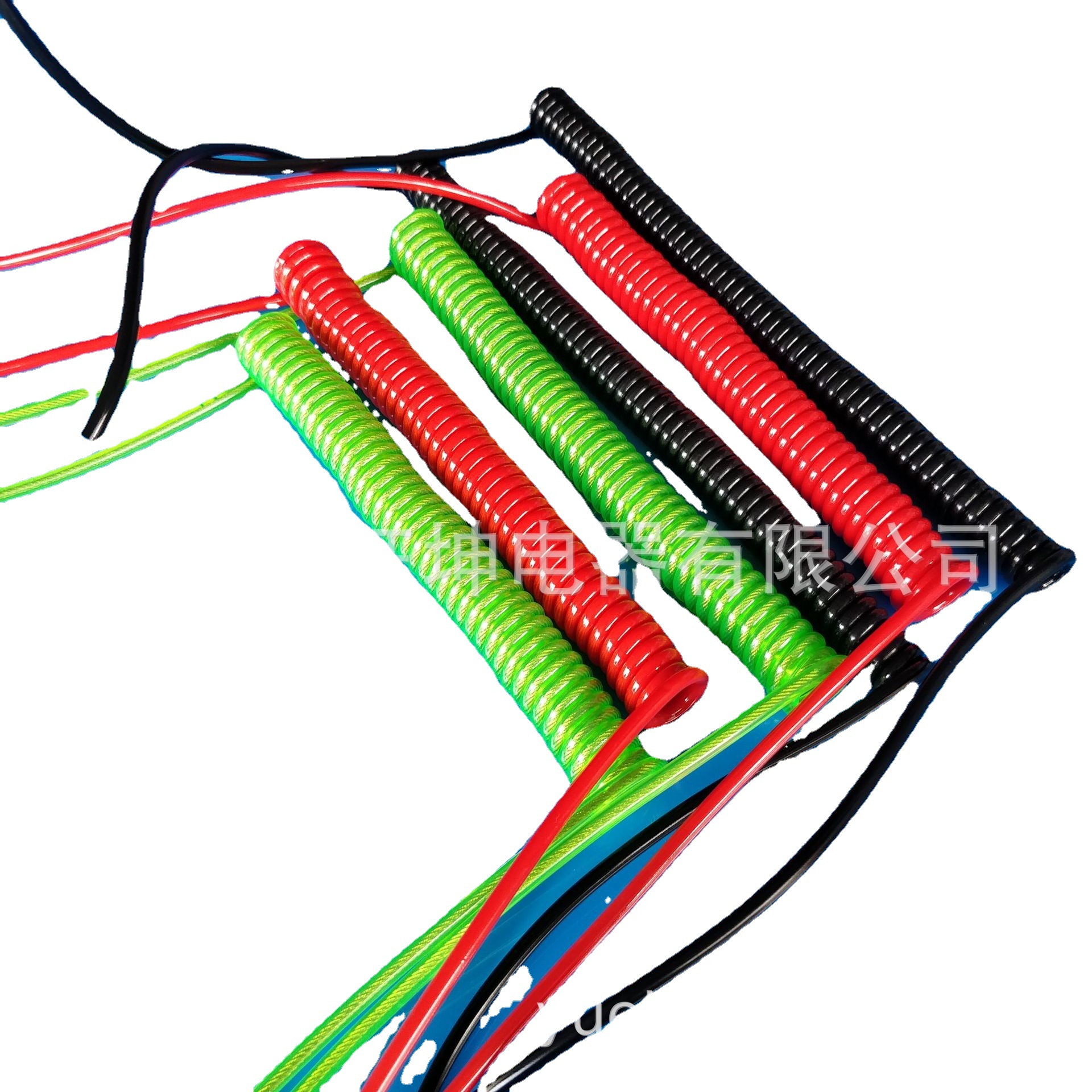 厂家供应批发各种颜色弹簧线 单芯可带钢丝弹簧线 PUPVC弹簧线