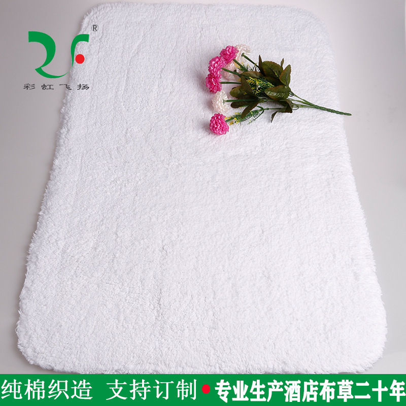 Thickened Bathroom Non-Slip Mat Absorbent Long Wool Tufted Mat Five-star Hotel Floor Towel High-grade Cotton Long Wool Mat