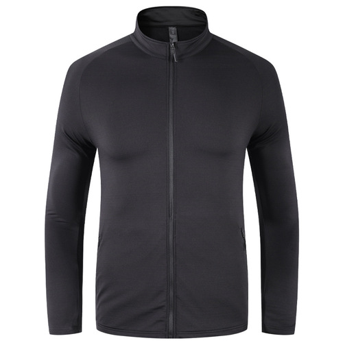 Men's Spring and Autumn New Arrival Hooded Crew Neck Trendy Men Simple Quick Dry Elastic Breathable Casual Sports T-shirt Long Sleeve Sports