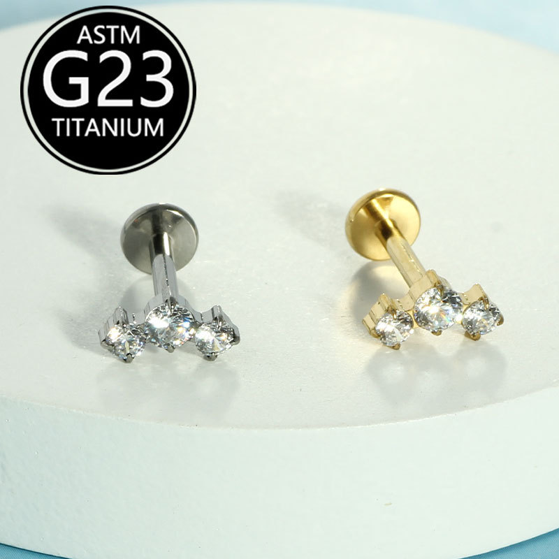 Labret piercing jewelry detail image