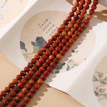 天然战国红玛瑙散珠圆珠8mm珠子diy手链女手串半成品饰品配件批发