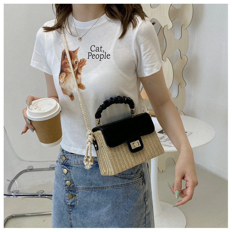 Stripe Pattern All Seasons Season Women's Medium All Seasons Straw Fashion Straw Bag
