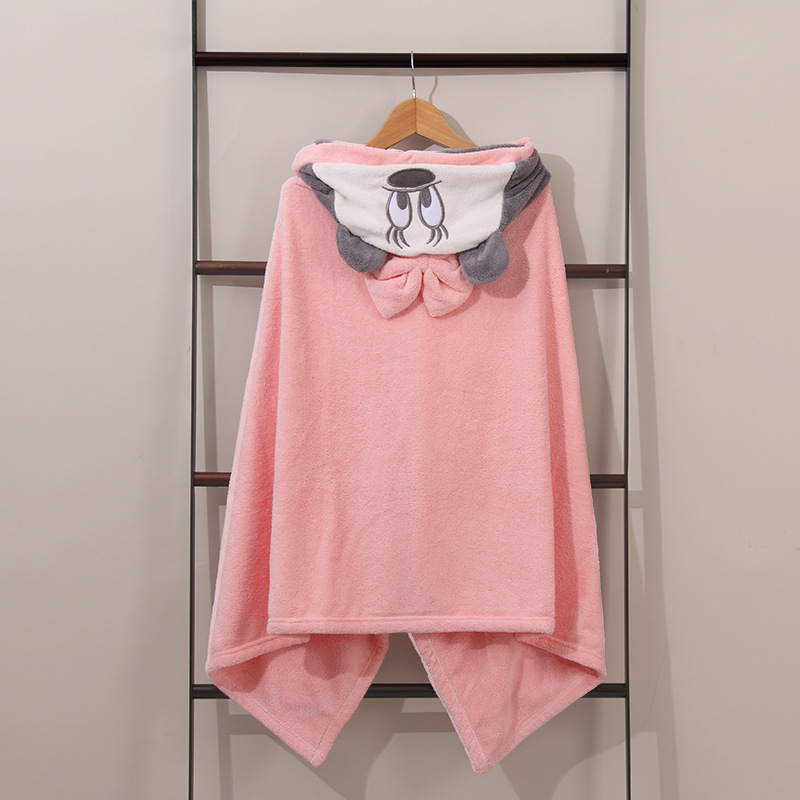 Toalla de baño para niños capa de lana de coral baño de dibujos animados toalla de baño con capucha extra grande bebé toalla de baño madre y bebé edredón