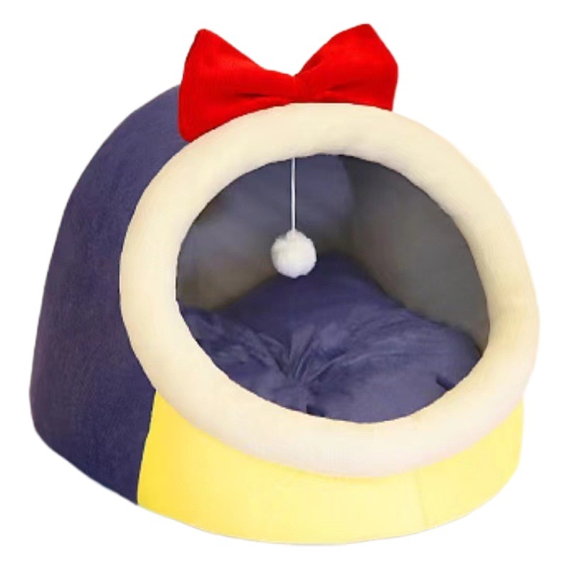 Venta al por mayor gato nido perrera invierno cuatro estaciones universal pequeño perro nido engrosada almohadilla caliente semi-cerrado nido mascota