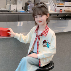 女童春装外套2025新款儿童洋气时髦休闲棒球服春秋款女孩网红上衣