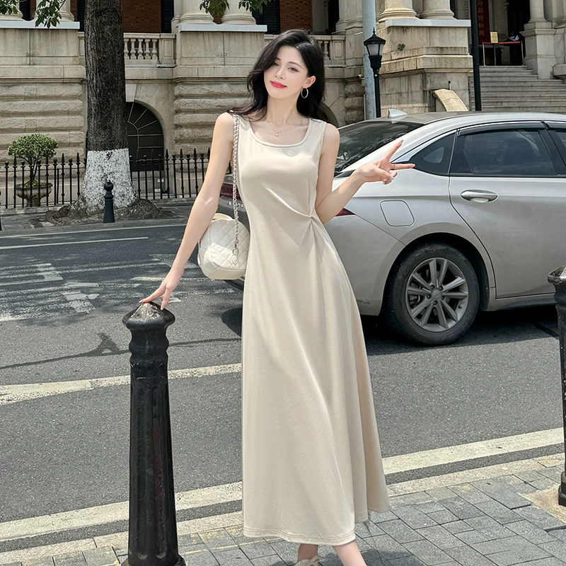 Женское платье-камзол для выхода на улицу весна-лето 2025, новое, облегающее, без рукавов, элегантного дизайна, нишевое платье