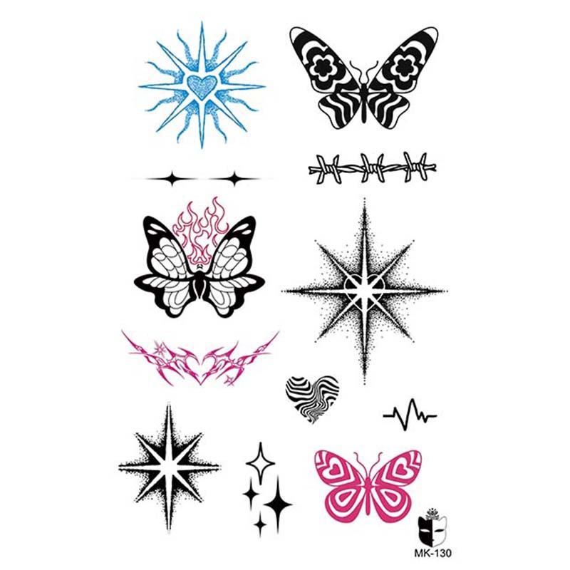 Animal blanco y negro desechable pegatinas de tatuaje belleza pegatinas de tatuaje moda estética patrón de personalidad dama pegatinas de tatuaje