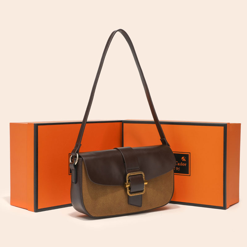 Bolsa de axila de costura mate de temperamento de alta calidad, diseño de nicho, bolso de hombro de color en contraste, bolso diagonal de viaje casual para mujer