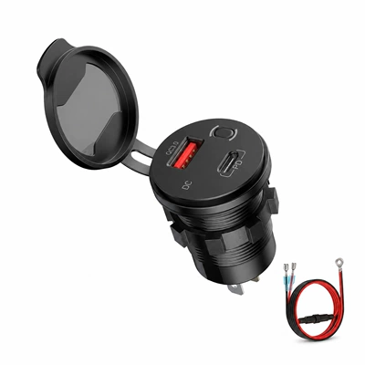 Wholesale New Car Motorcycle Mobil şarj cihazları - car-charger-60cm-fuse-wire-can-display-fast-charging