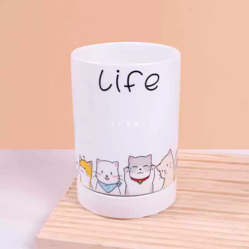  Ceramic storage system, cartoon chopsticks, cute tableware, spoon for home use