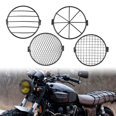 Cg125 Modified Retro Headlight Gn125 Retro Black Shell Round Headlight Motorcycle Accessories Headlight Grille