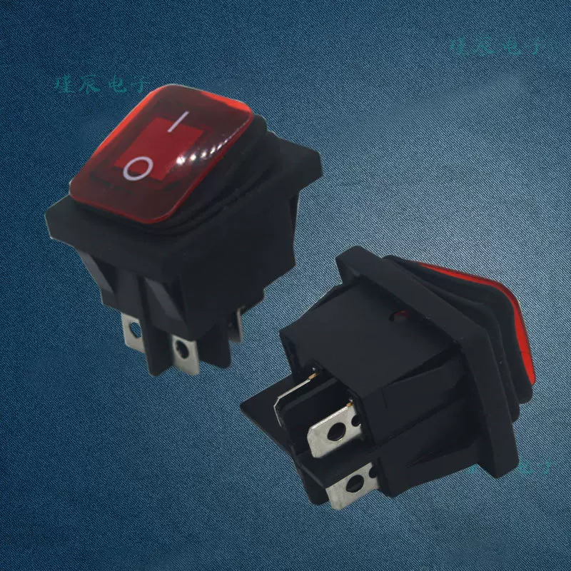 按钮防水KCD4船形开关6脚4脚煮面桶7带灯2小型电源16A蒸煮炉翘板