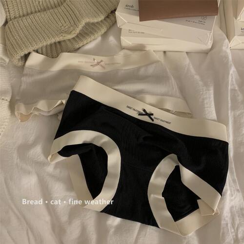 Modal comfortable mid-waist women's summer girls' threaded cotton pure cotton crotch seamless breathable Japanese girls' briefs