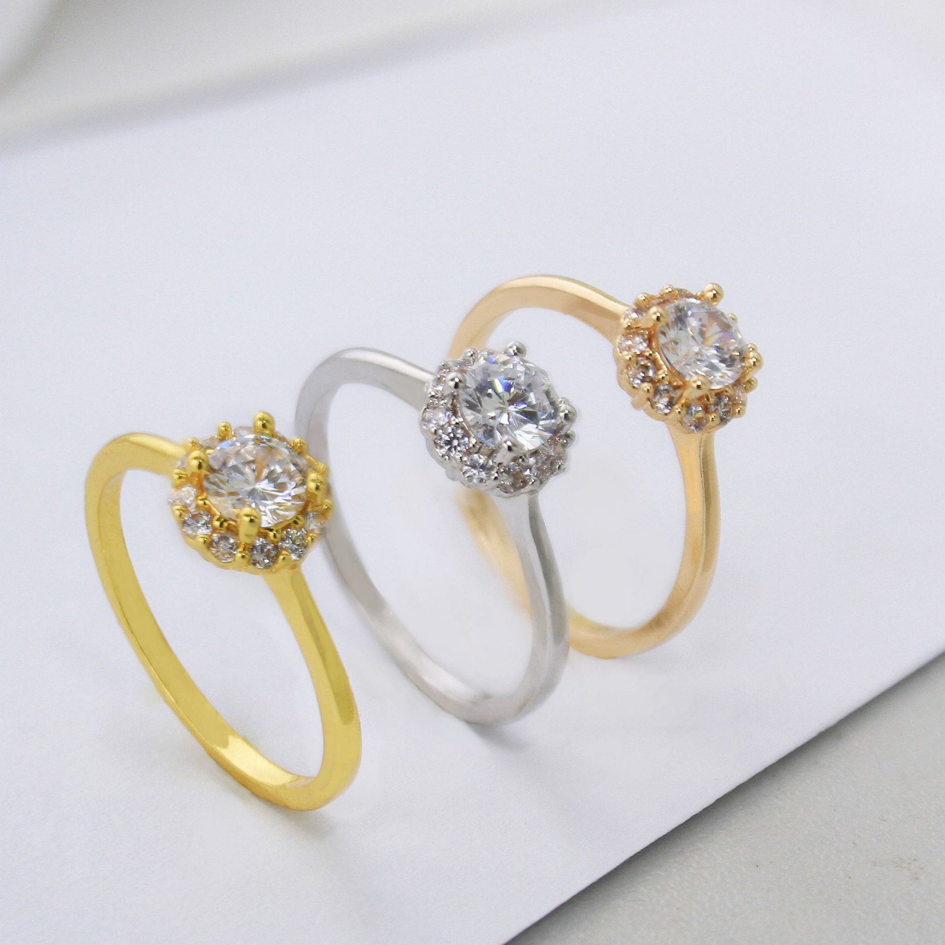 one size ring with stone with zircon