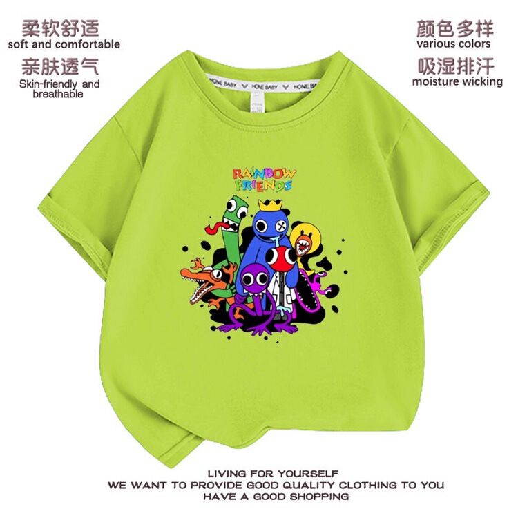 Rainbow Friends Clothes Children's Short-sleeved T-shirt Summer Clothing 2023 Trendy Boys' Monster Clothing Fashion Top Stylish 8