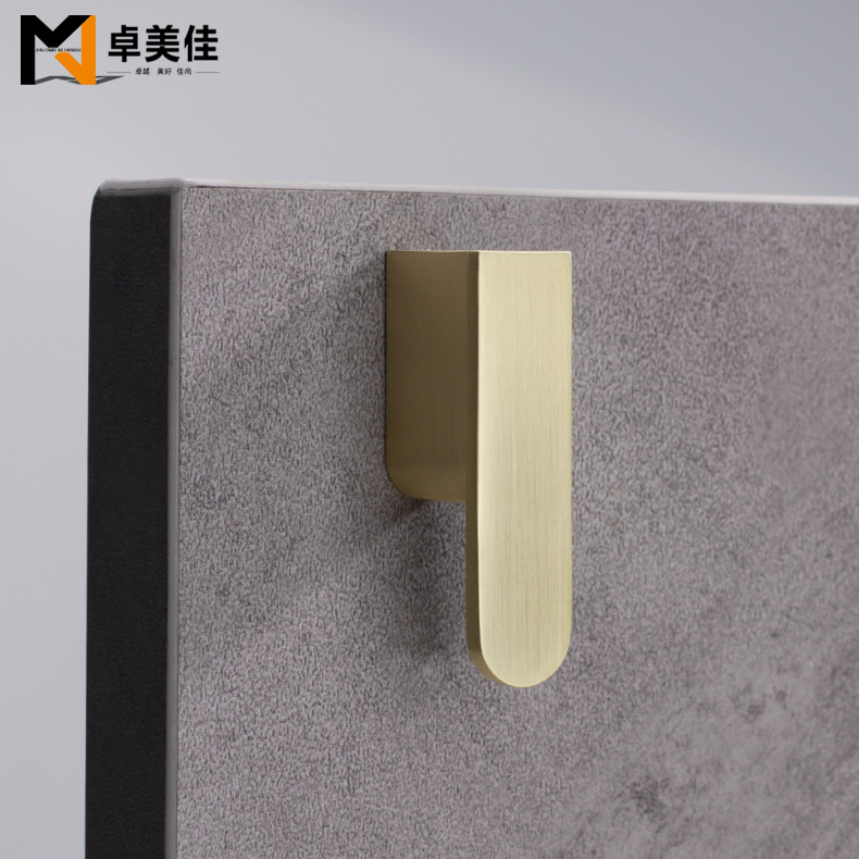 Modern Minimalist Luxury Drawer Cabinet Door Small Handle Zinc Alloy Solid U-shaped Cabinet Handle Wine Cabinet Gold Handle