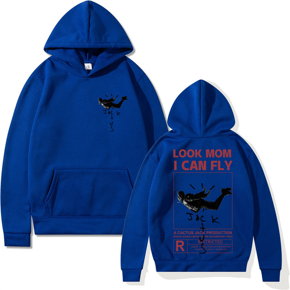 Cactus Jack Hoodies Rocky LOOK MOM I CAN FLY Gráficos Men's