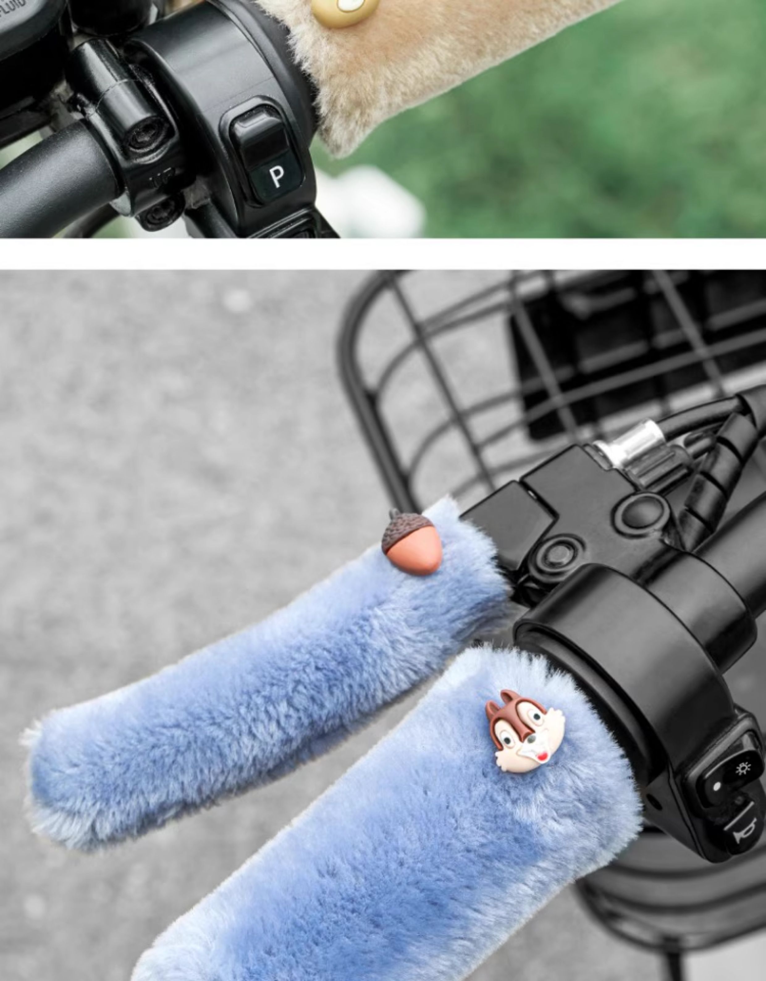 Electric vehicle handlebar covers, winter electric bike handlebar covers, warm plush brake covers, handlebar gloves, motorcycle protective gloves