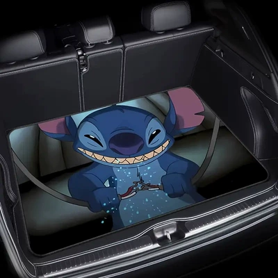Cross-Border Temu Cartoon Cute Car Avtomobil döşəmə paspasları - stitch-trunk-2-75100cm-crystal-velvet