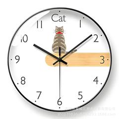 ペットショップ猫壁時計リビングルームホームファッション新しい時計壁掛けモダンシンプルなサイレントクォーツ時計