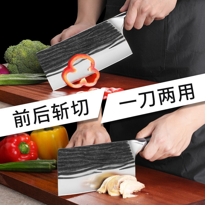Super cocina cortar clip de acero forjado cuchillo afilado cuchillo Yangjiang cuchillo de corte multifuncional de dos usos hechos a mano en casa