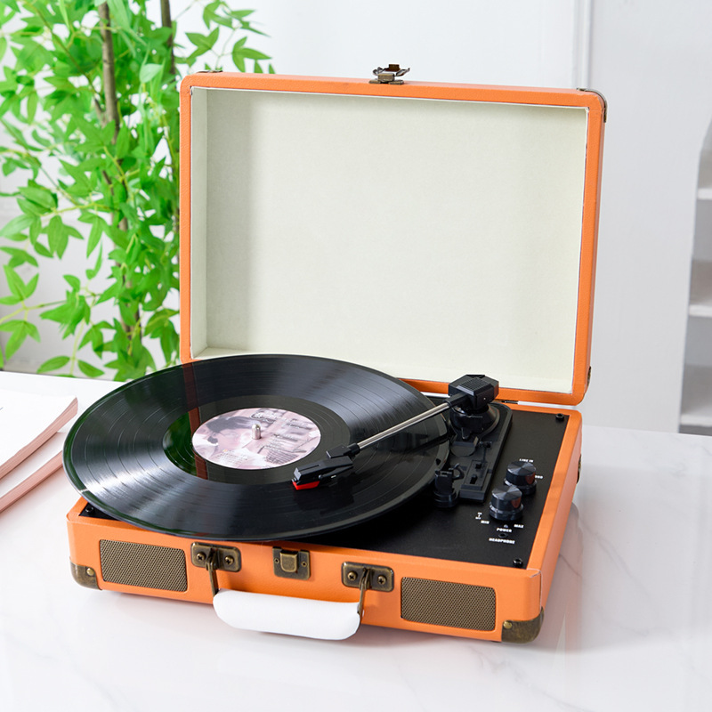 レトロな黒ゴムレコード機携帯一体型スーツケース蓄音機客間bluetoothスピーカーのプレゼント|undefined