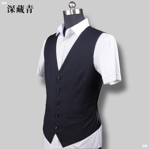 Suit vest, men's suit vest, men's slim fit billiard logo embroidery best man's group clothing plus size vest