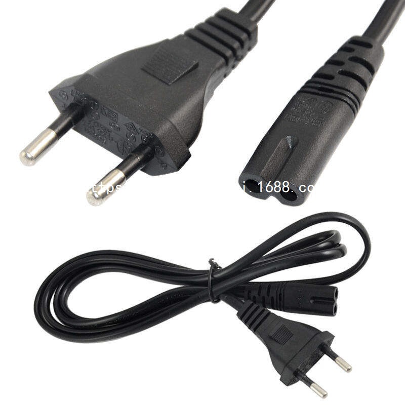 90-Degree Angled European Standard Two-Pin Figure-Eight Plug L-Shaped Ce European Standard Two-Pin Power Cord for Audio Equipment, Beauty Equipment, Nail Art, and Desk Lamps 90-Degree Angled European Standard Two-Pin Figure-Eight Plug L-Shaped Ce European Standard Two-Pin Power Cord for Audio Equipment, Beauty Equipment, Nail Art, and Desk Lamps