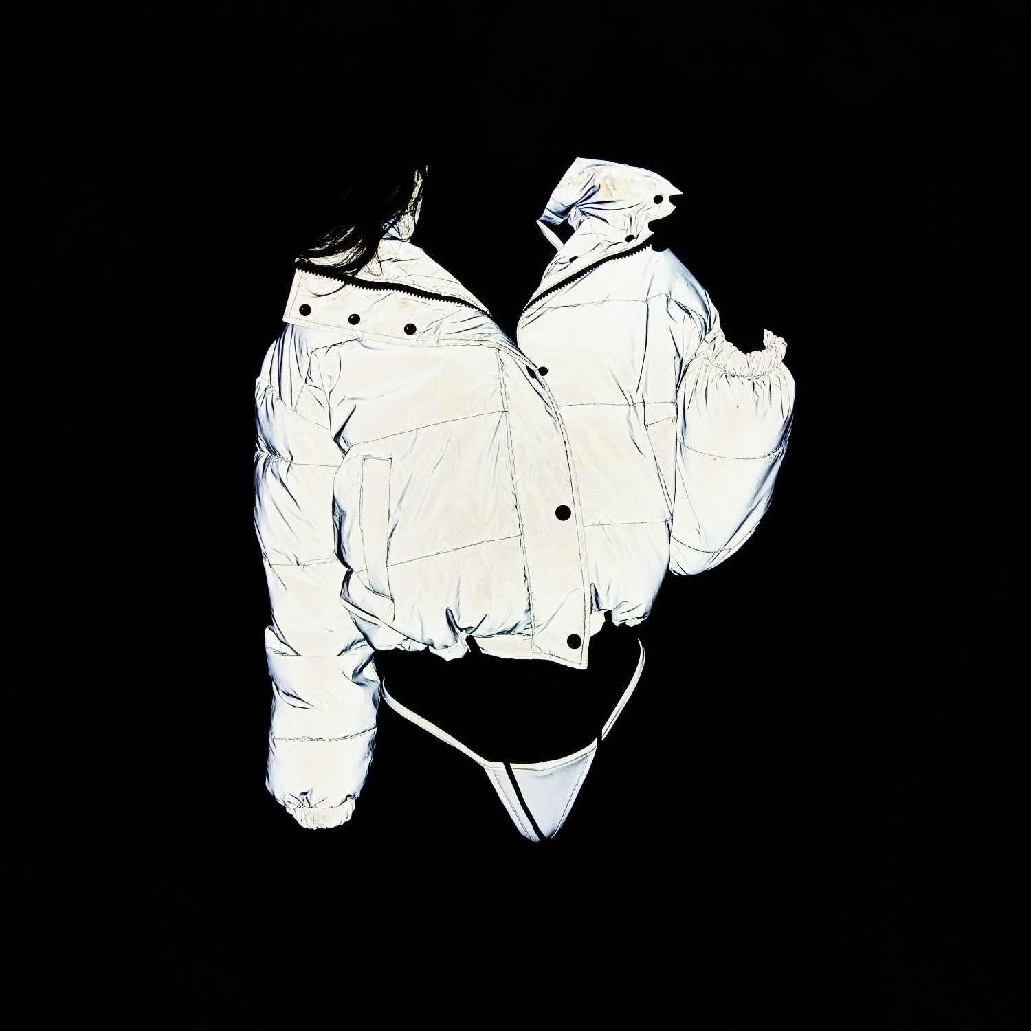 Men's Clothing stand collar reflective cotton coat for women fashion luminous thick cotton coat_voghion.com