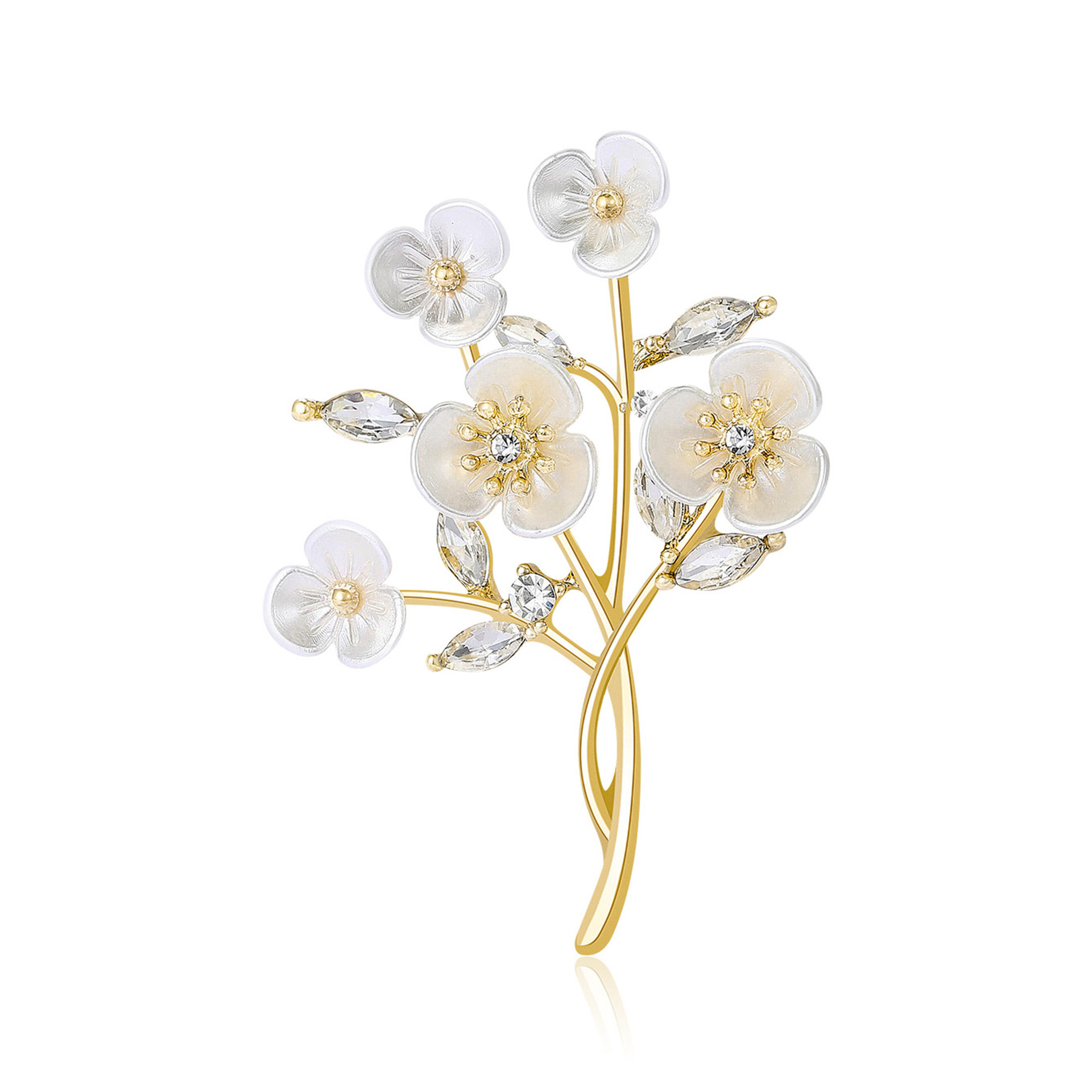 Edle Brosche Mit Pfirsichblüte Für Damen Europäischer Stil_voghion.com