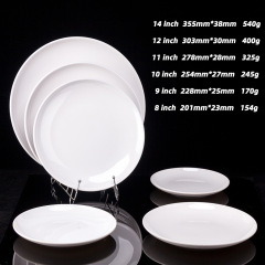 White imitation porcelain melamine round plate tableware plastic plate buffet western food plate home commercial round plate wholesale