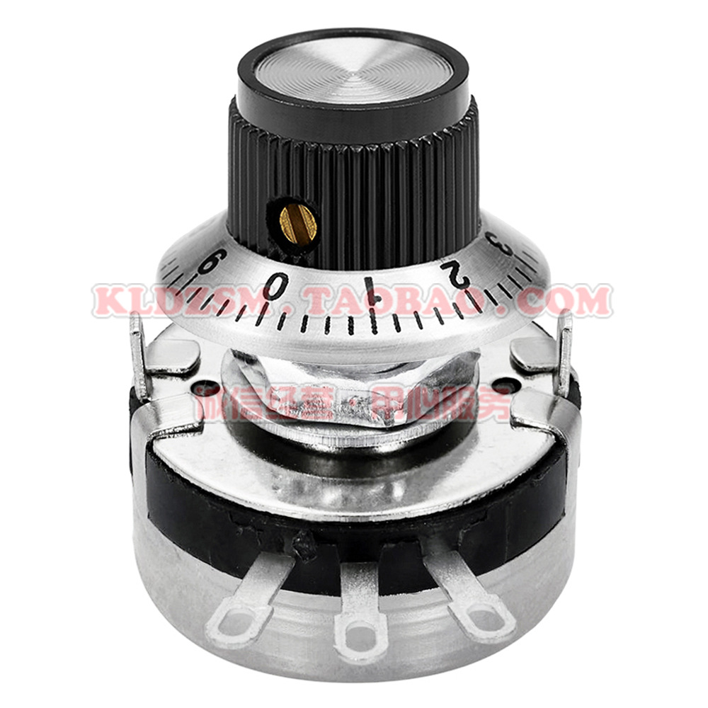 WTH118-2W 单圈旋转可调电位器 微调可变电阻器 带数字刻度旋钮帽