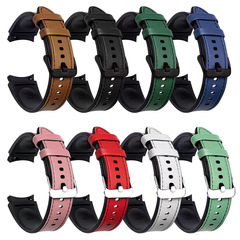Suitable for Samsung Galaxy watch6 watch strap genuine leather silicone skin watch 4th and 5th generation 42/46mm universal