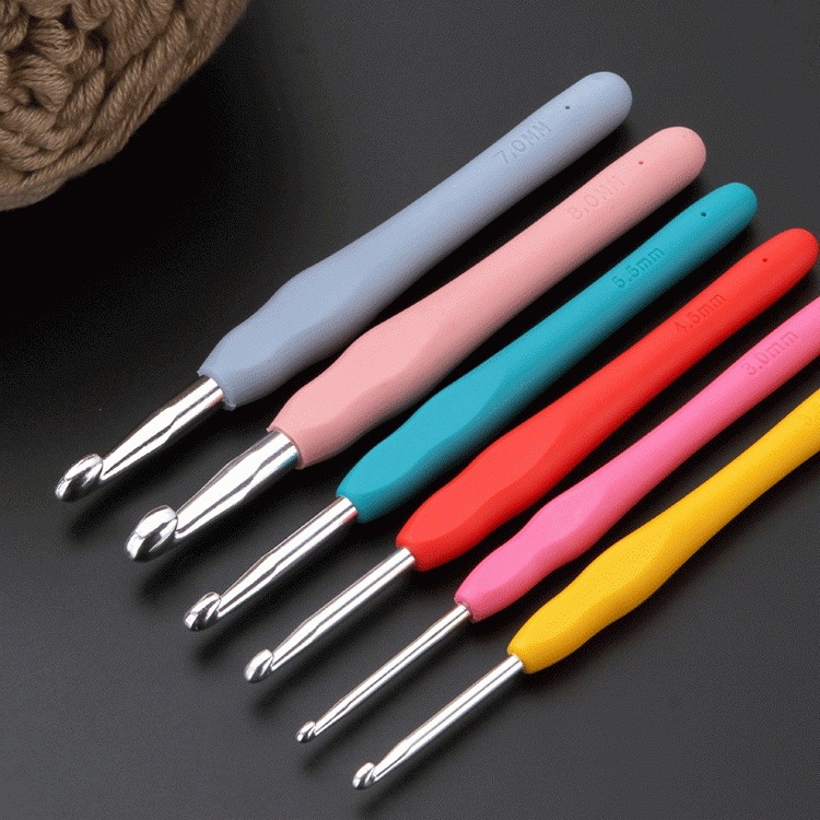 soft handle crochet soft handle rubber metal crochet crochet diy hand knitting tool material accessories