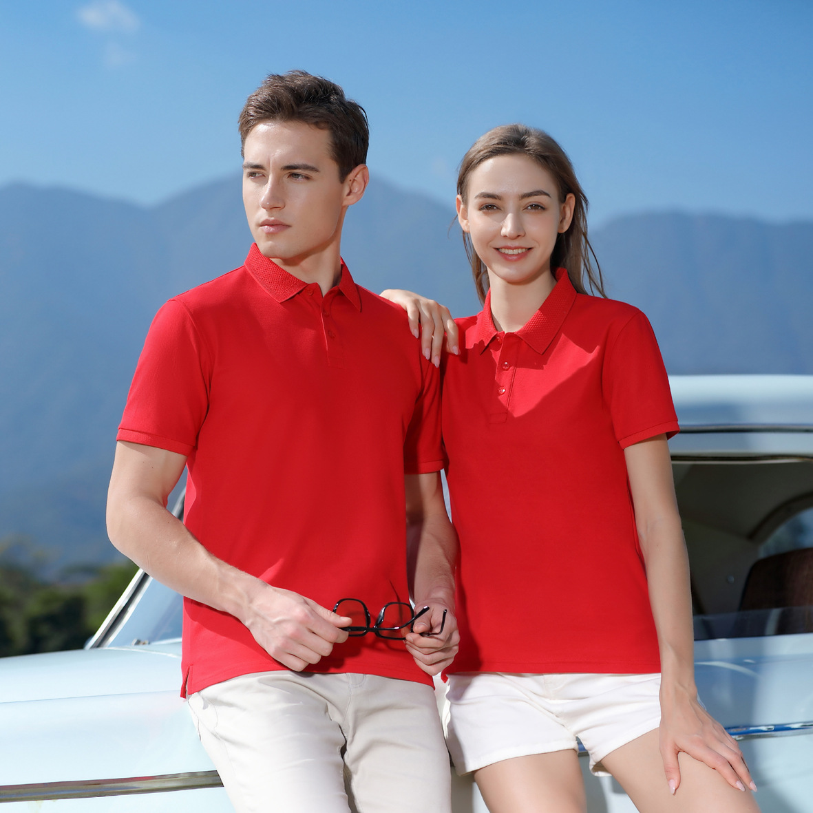 批发新款夏季翻领短袖T恤广告衫企业工作服厂服