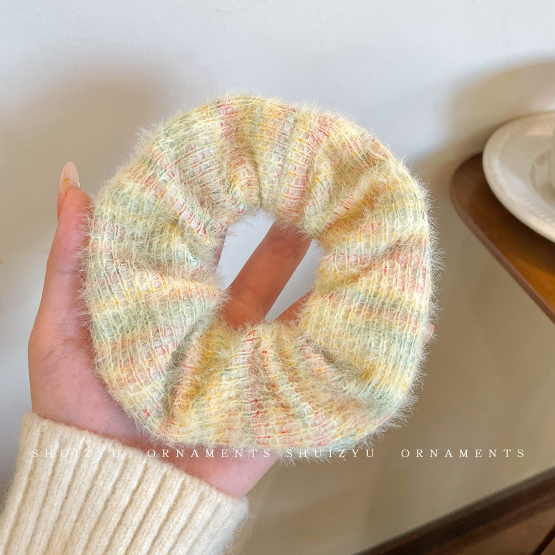 Satilla de seda más algodón relleno de terciopelo intestino grueso lazo para el cabello almohada para dormir