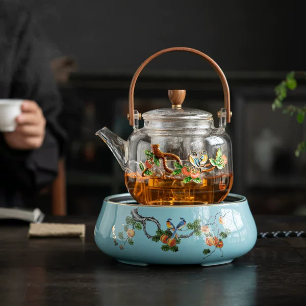 Electric Pottery Stove Tea Boiling Glass Tea Boiling Teapot Boiling Water Soaking Teapot Automatic Household Steam Tea Boiling Stove Set