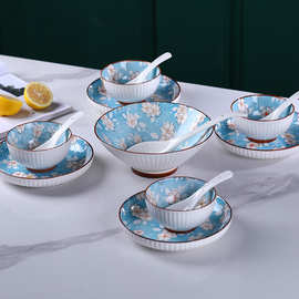 景德镇陶瓷碗盘餐具饭碗面碗汤碗家用创意瓷碗日式厨房餐具网红碗