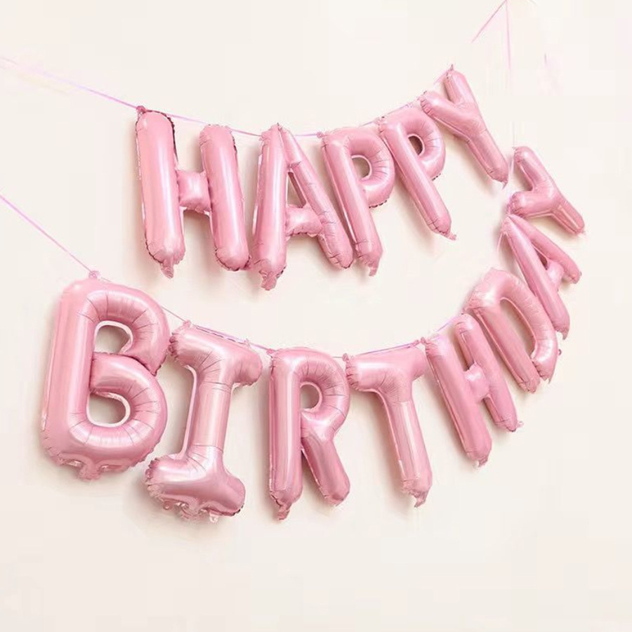 Diseño de la pared del fondo de la fiesta del feliz cumpleaños del globo cuerpo de la carta de 16 pulgadas que forma el globo del cumpleaños del traje del papel de aluminio