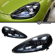 专用于11-18款保时捷卡宴大灯总成LED双光透镜升级流水转向信号灯