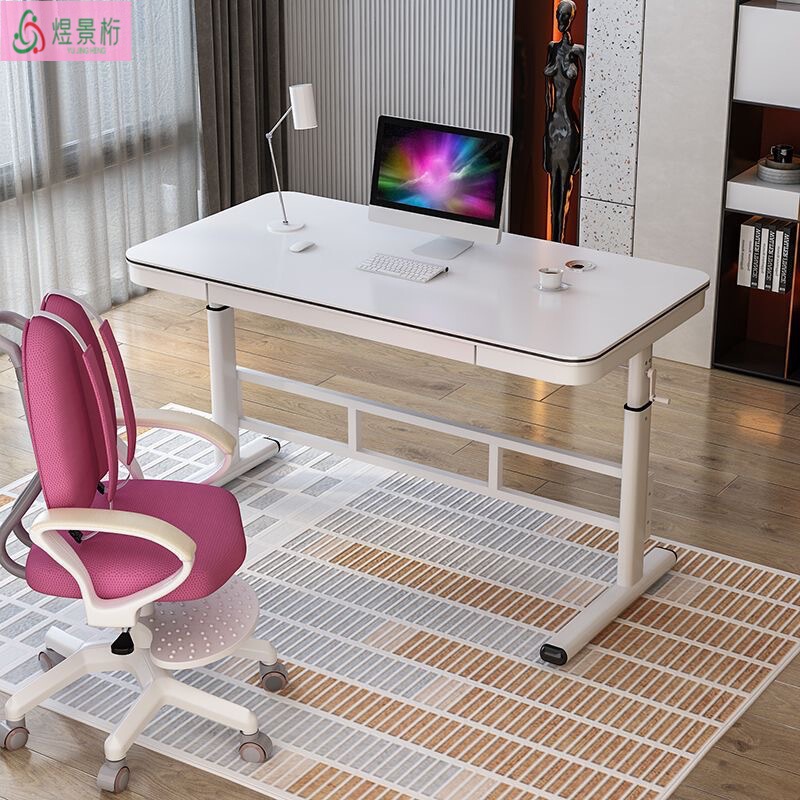 Hand-Cranked Adjustable Computer Desk, Bedroom Gaming Desk, Work Desk with Drawer, Writing Desk, Home Adjustable Desk Hand-Cranked Adjustable Computer Desk, Bedroom Gaming Desk, Work Desk with Drawer, Writing Desk, Home Adjustable Desk
