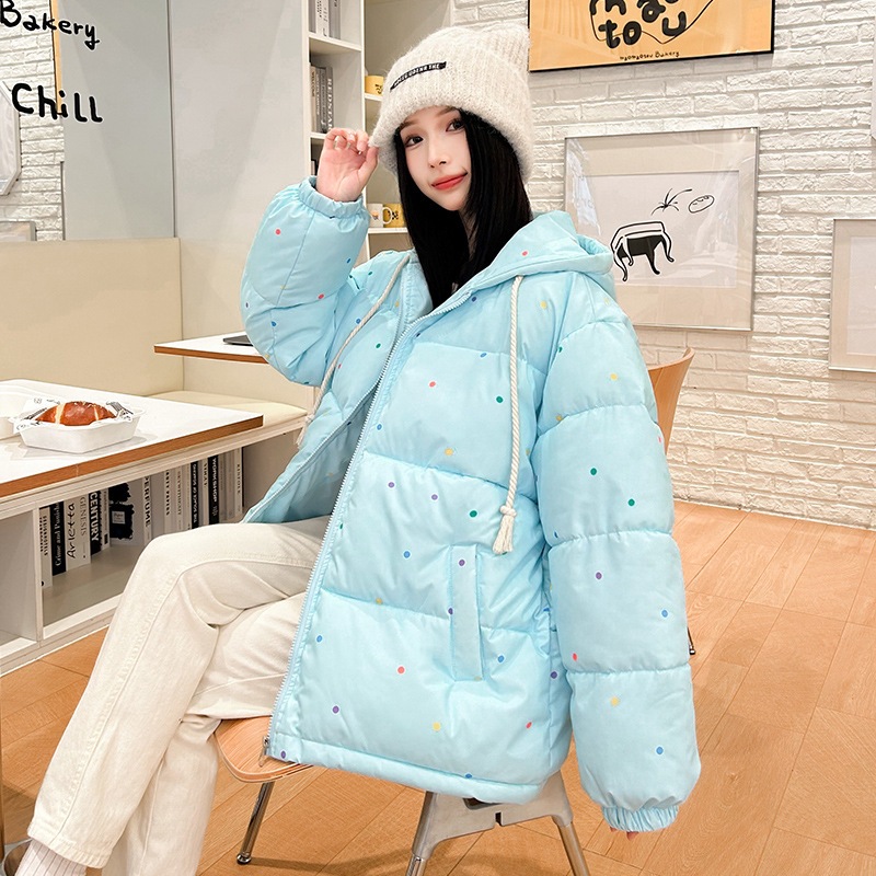 Invierno nuevo dulce punto de tormenta de la universidad chaqueta de algodón encapuchado escolares japonesas lindas chaqueta de algodón caliente gruesa image 3