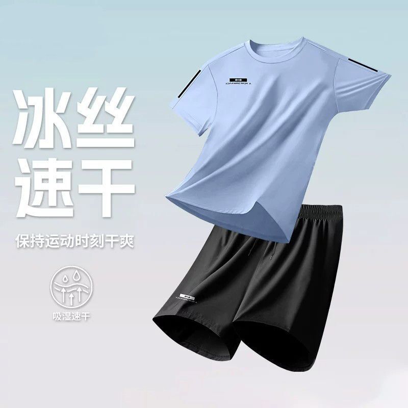 Ice Silk Sports Suit for Women, Summer Running Quick-Drying Clothing, Badminton Short-Sleeved T-Shirt, Yoga Fitness Clothing, Training Shorts Ice Silk Sports Suit for Women, Summer Running Quick-Drying Clothing, Badminton Short-Sleeved T-Shirt, Yoga Fitness Clothing, Training Shorts