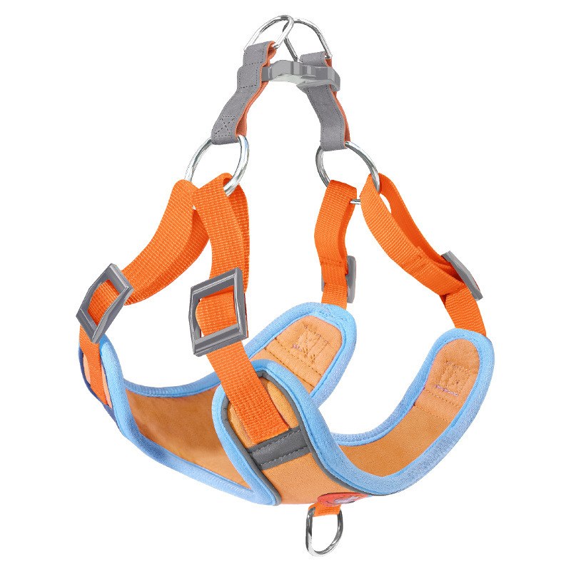 Amazon popular mascota correa de pecho gamuza gato y correa de perro reflexivo transpirable perro cuerda correa de perro